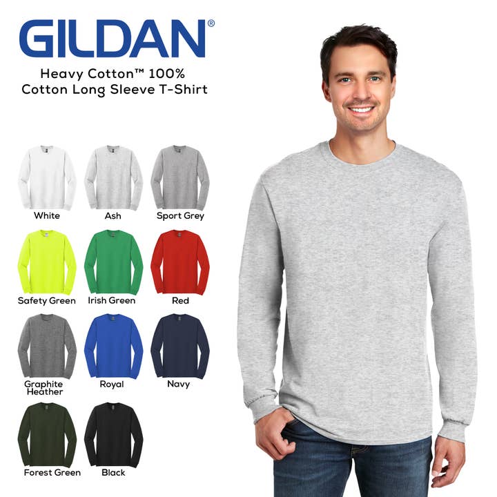 Gildan Heavy Cotton ™ 100% Cotton Long Sleeve T-Shirt for wholesale by Herbs Trade