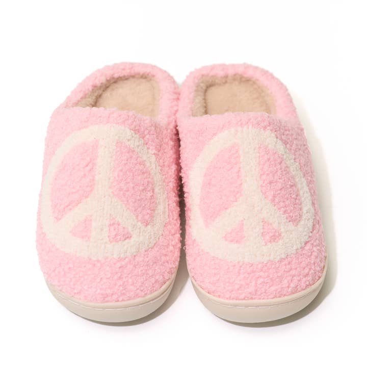 Malibu Sugar - Vendita all'ingrosso Pantofole - Bambini - Pantofole in Peluche con Segno di Pace per Ragazzi/Adolescenti!! - 2 Colori!!