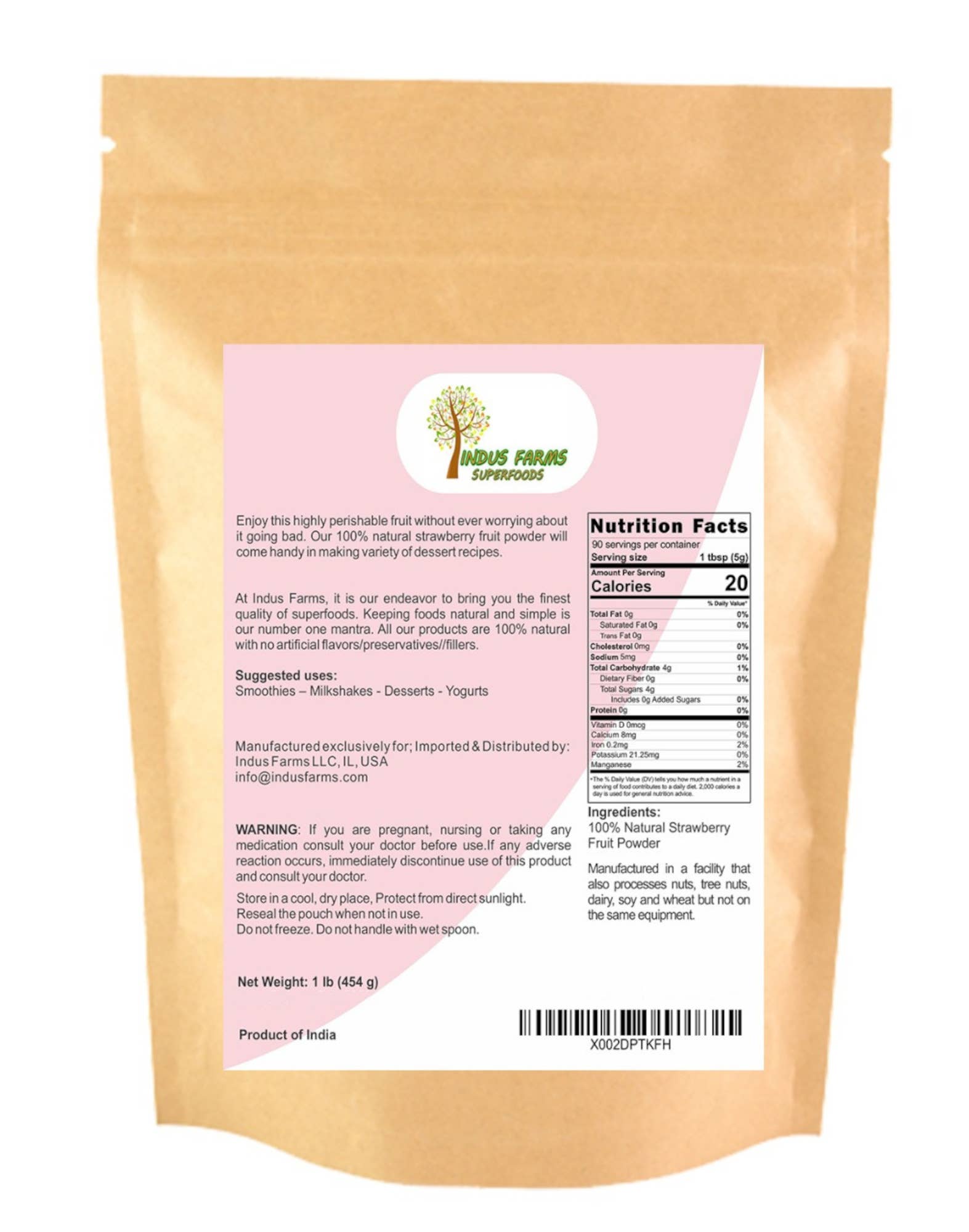 Indus Farms Superfoods - Wholesale Protein/Superfood Powder - Indus Farms Superfoods Strawberry Fruit Powder, GMO-Free4