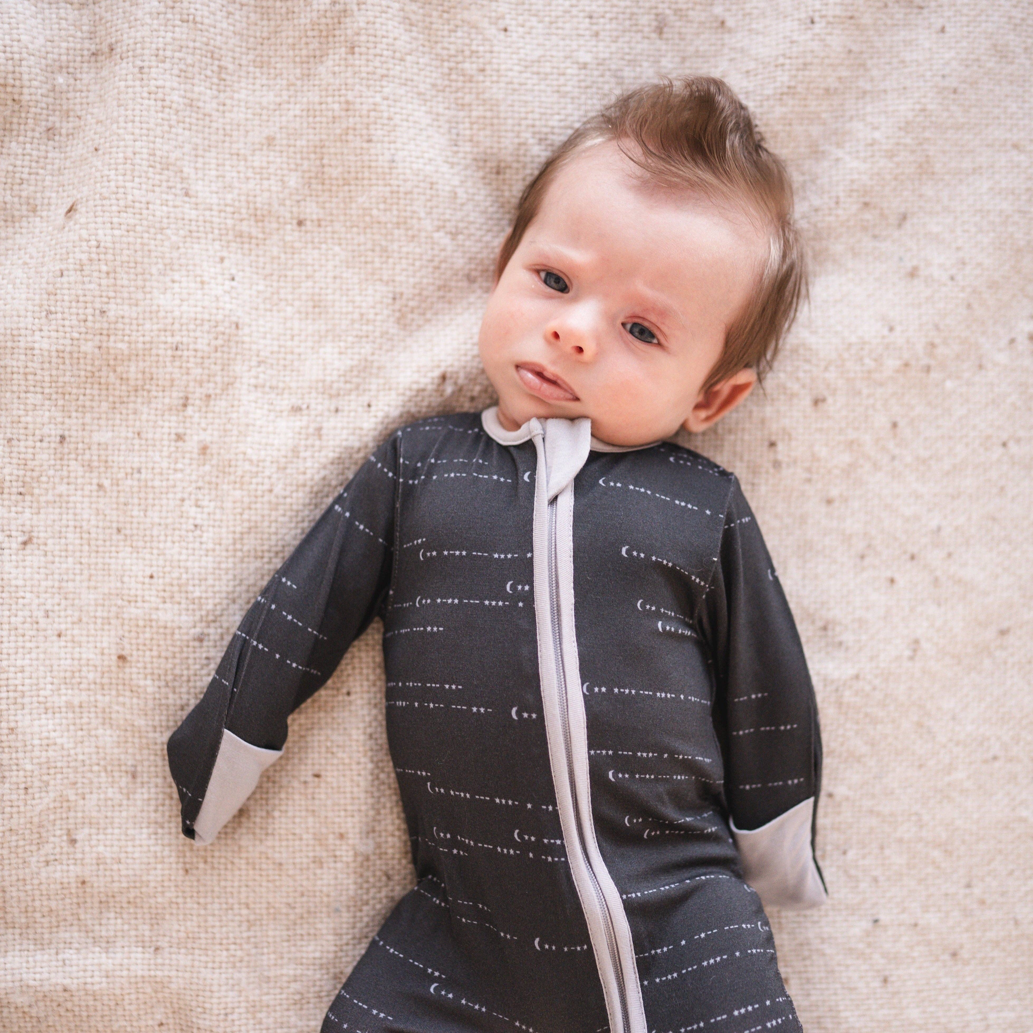 Will & Charlie Shop - Wholesale Sleepsuit - Baby - Love You To The Moon Bamboo Zipper Footie Baby Sleeper3