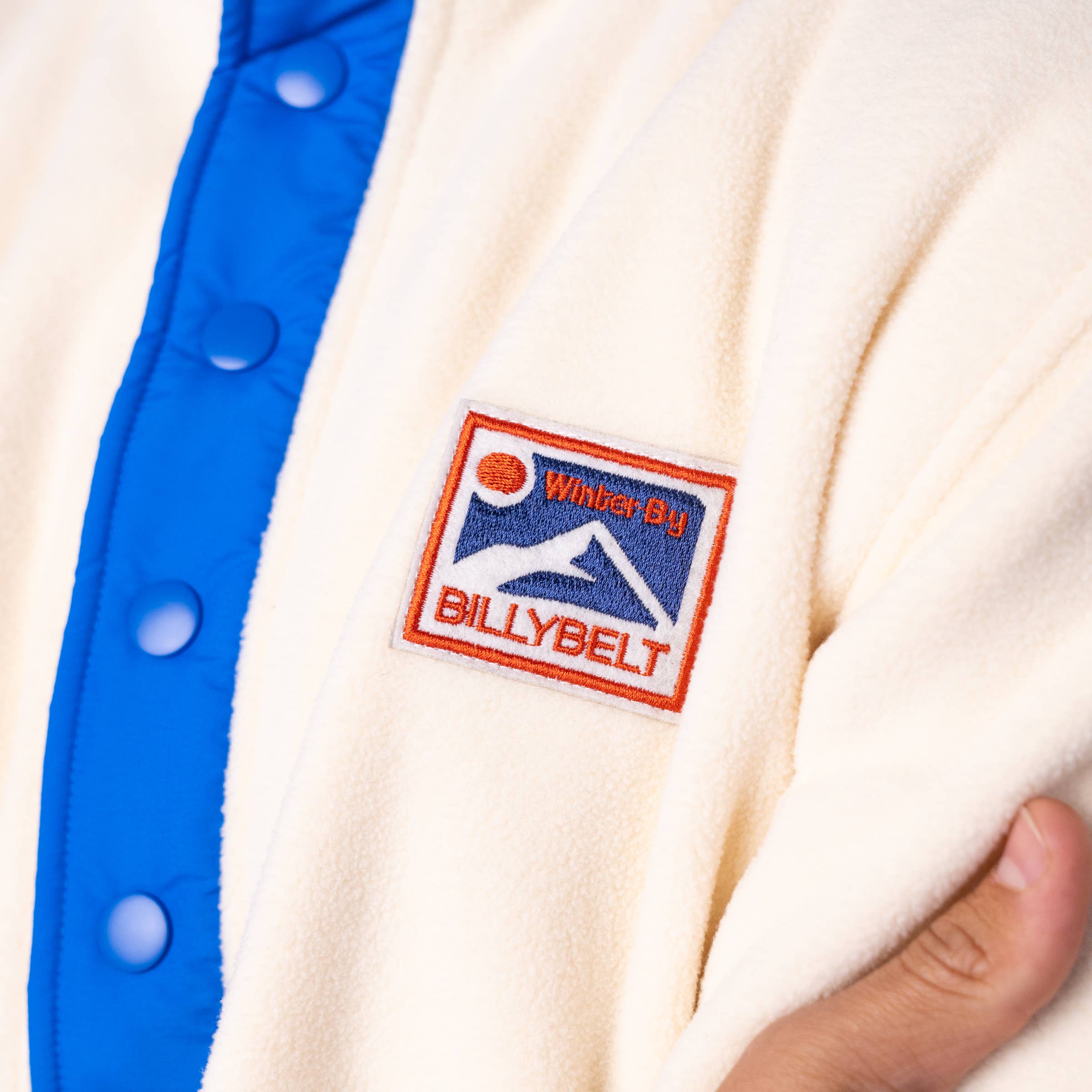 BILLYBELT – wholesale Fleece – Herr – Vit och blå fleecetröja2