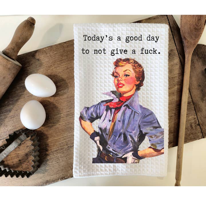 Today is a good day to not give a fuck funny Hand Towel for wholesale by Rebel Roses