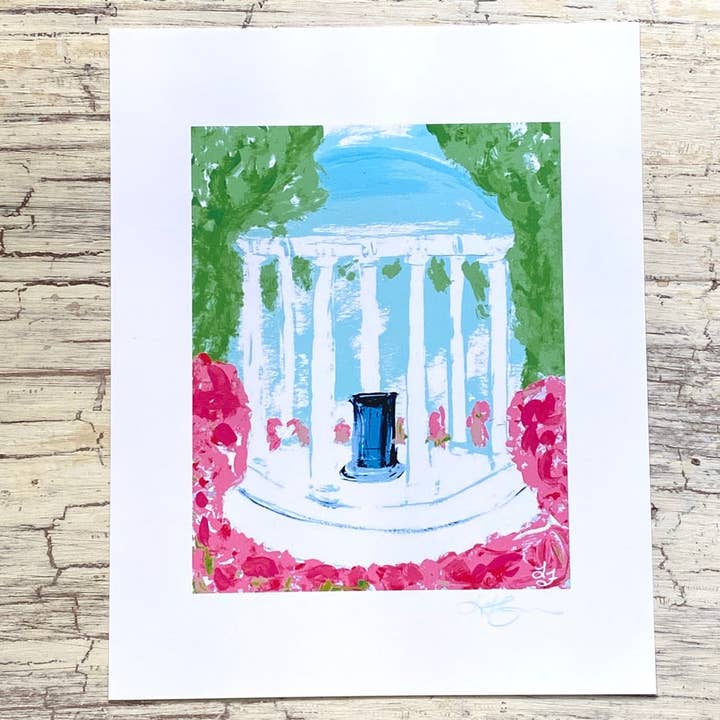 UNC Chapel Hill Old Well Kunstdruck für den Großhandel von Lemondaisy Design
