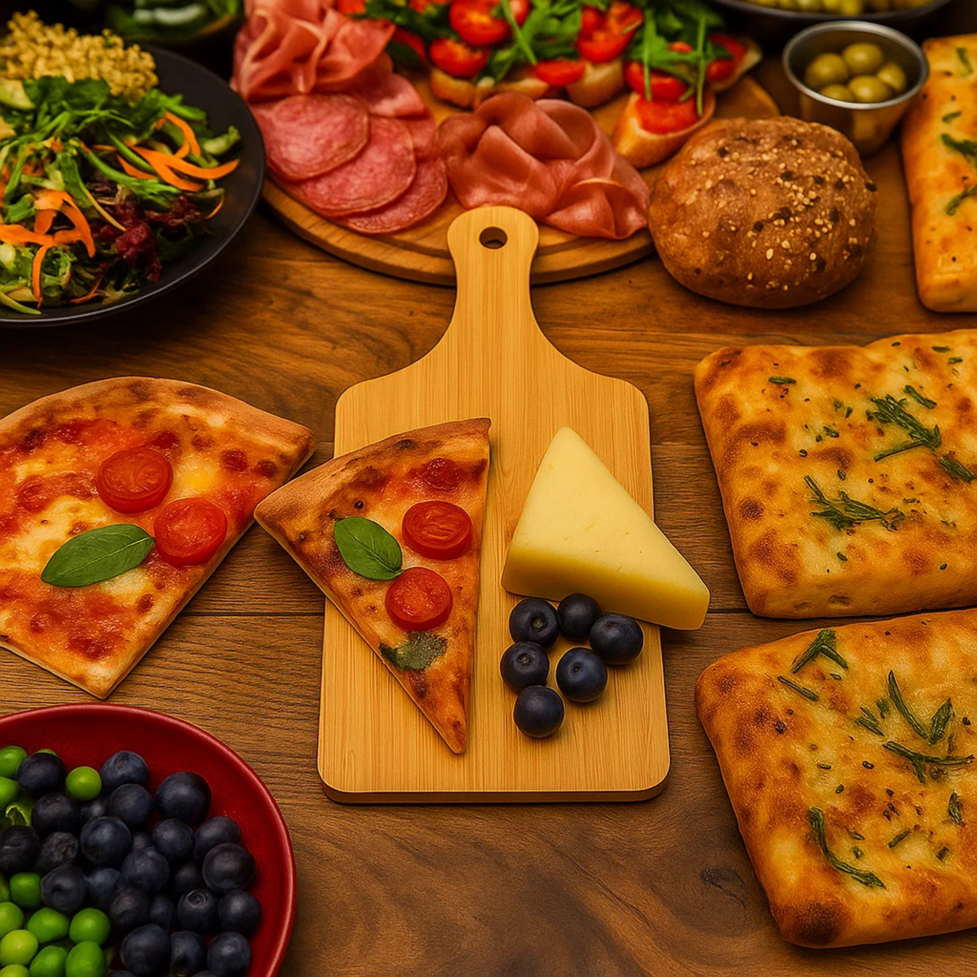 INVISION - Wholesale Serving Tray - 10pc 11" Bamboo Cheese Boards – Bulk Plain Serving Trays7