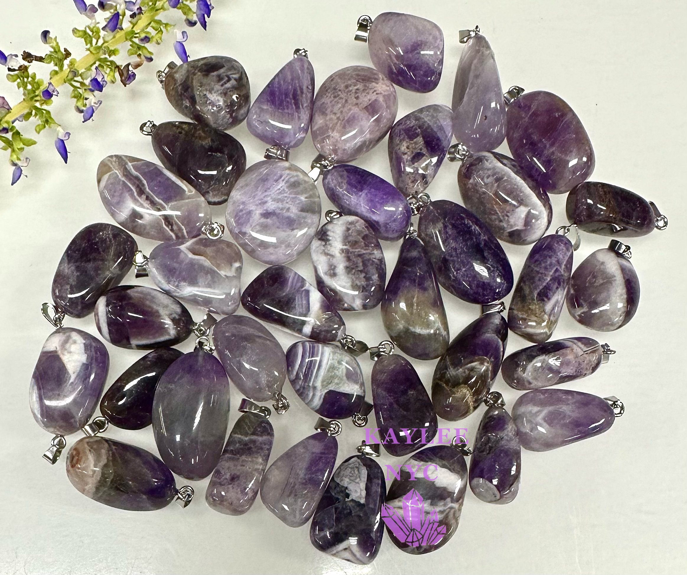 KayleeNYC - Wholesale Individual Charm/Pendant - Natural Amethyst Crystal Pendant2