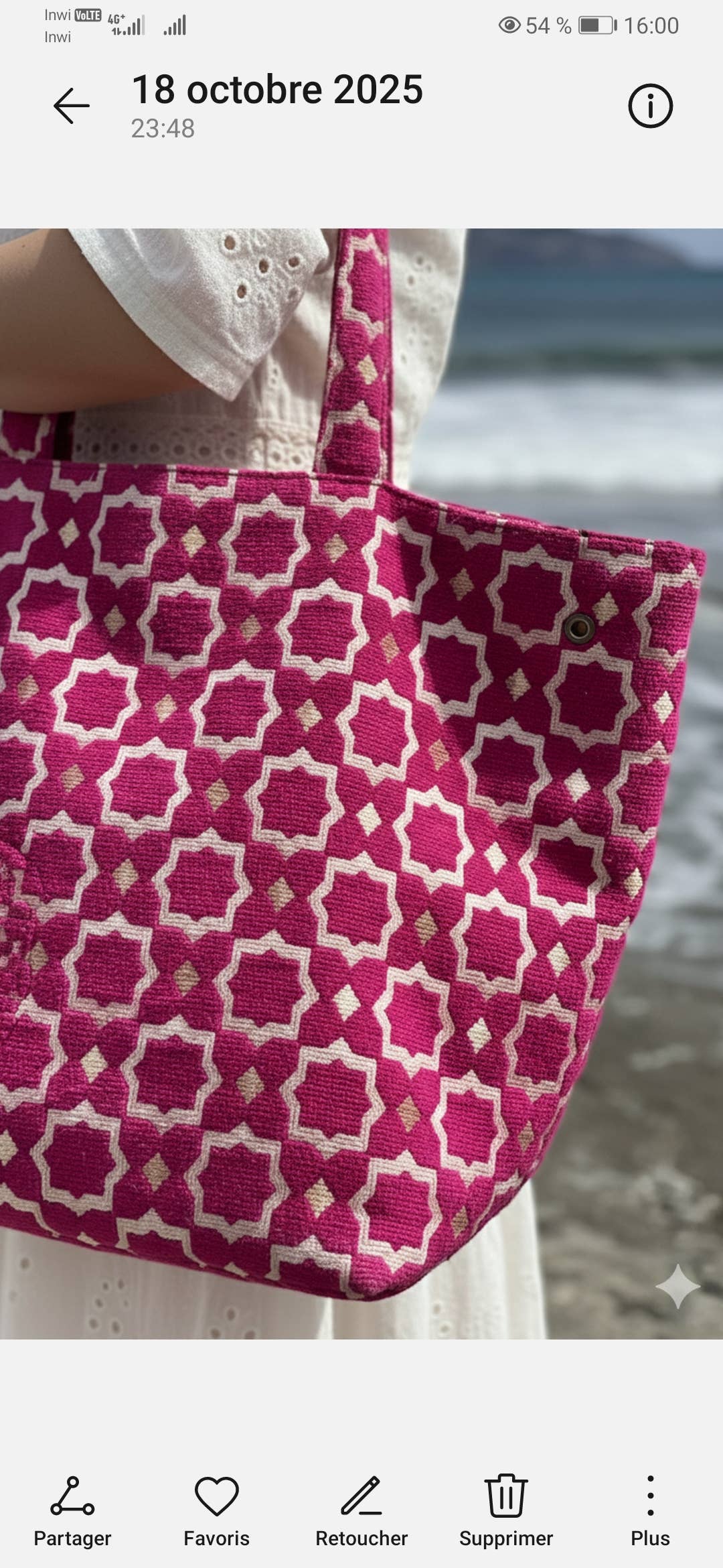 craftberber - Wholesale Tote Bag - Women's - Handmade Moroccan Brocade Tote – Pink & Gold Pattern2