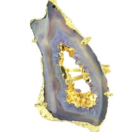 Anel Bonnie Geode Roxa ADMK por atacado de ADMK Jewelry