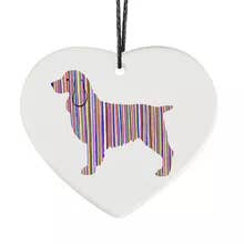 Decorazione a cuore in ceramica Spaniel — arcobaleno per la vendita all'ingrosso da parte di The Hector Company