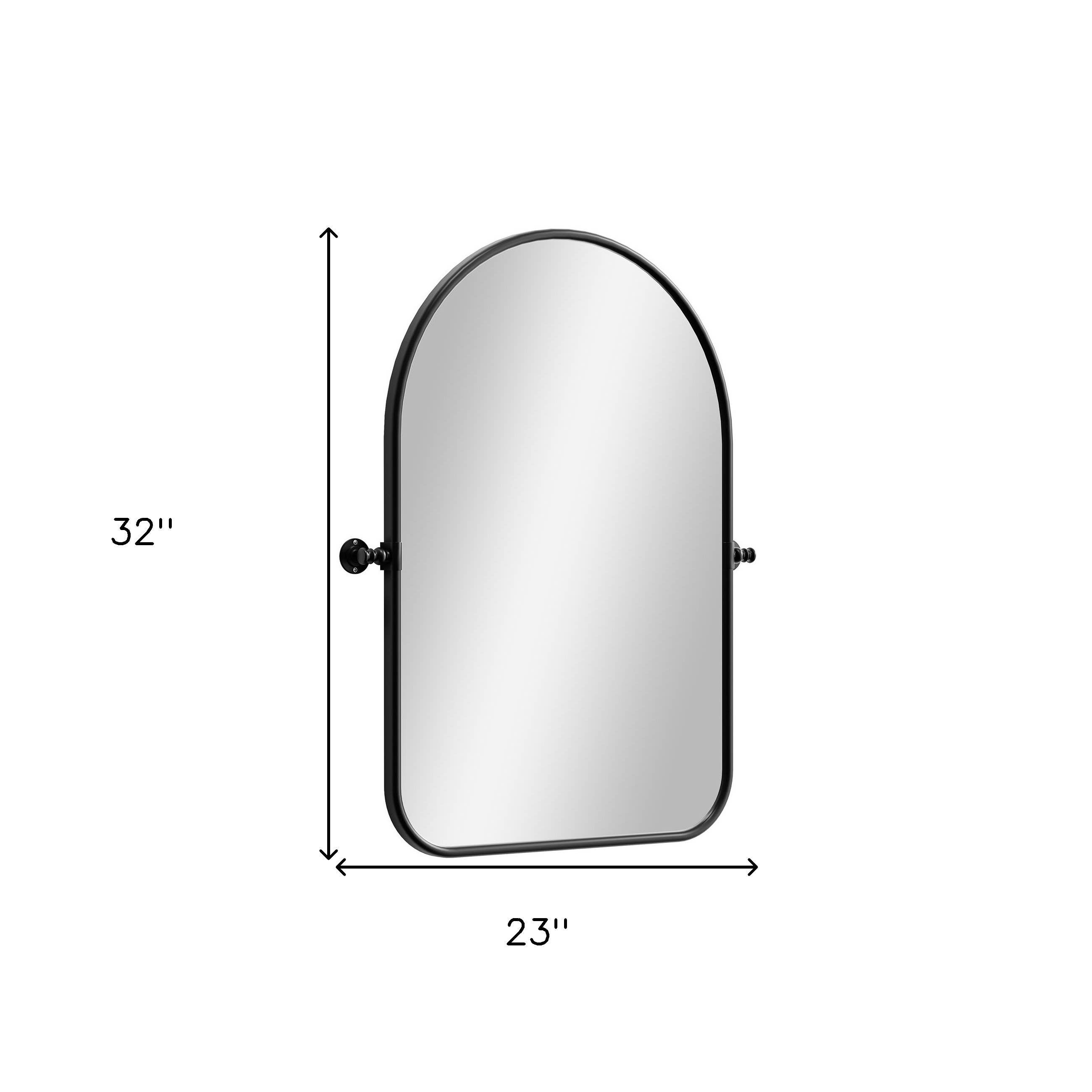 HomeRoots - Wholesale Vanity Mirror - Set of Two Black Arch Iron Framed Bathroom Vanity Mirrors2