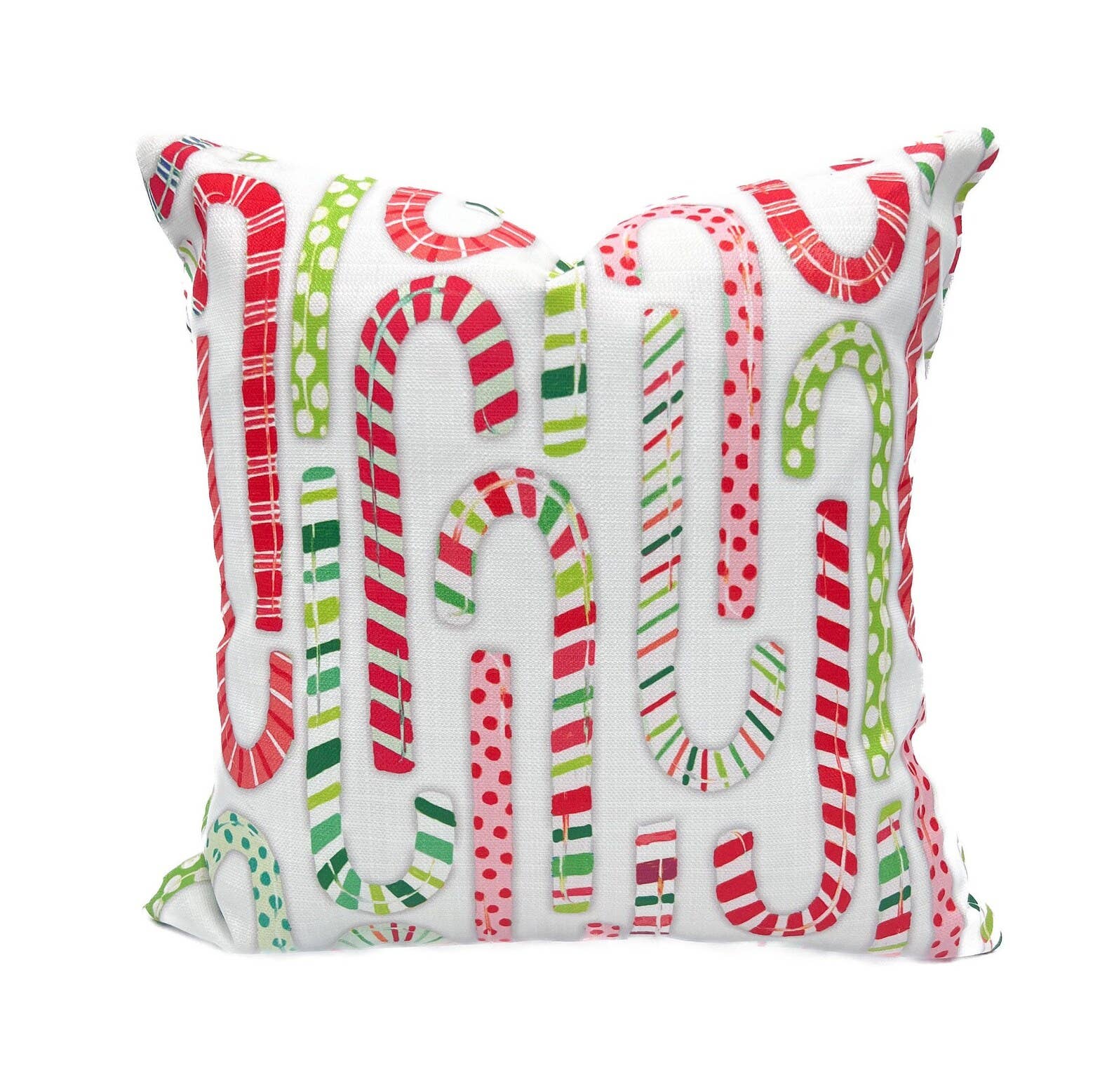 Rachel Brooks Design, LLC - Wholesale Throw/Decorative Pillow - Classic Candy Canes Pillow - Christmas Pillow0