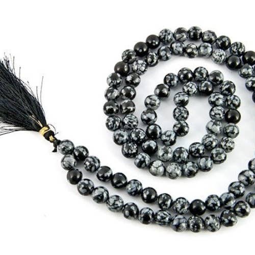 Snowflake Obsidian Prayer Mala per la vendita all'ingrosso da parte di The Reiki Shop