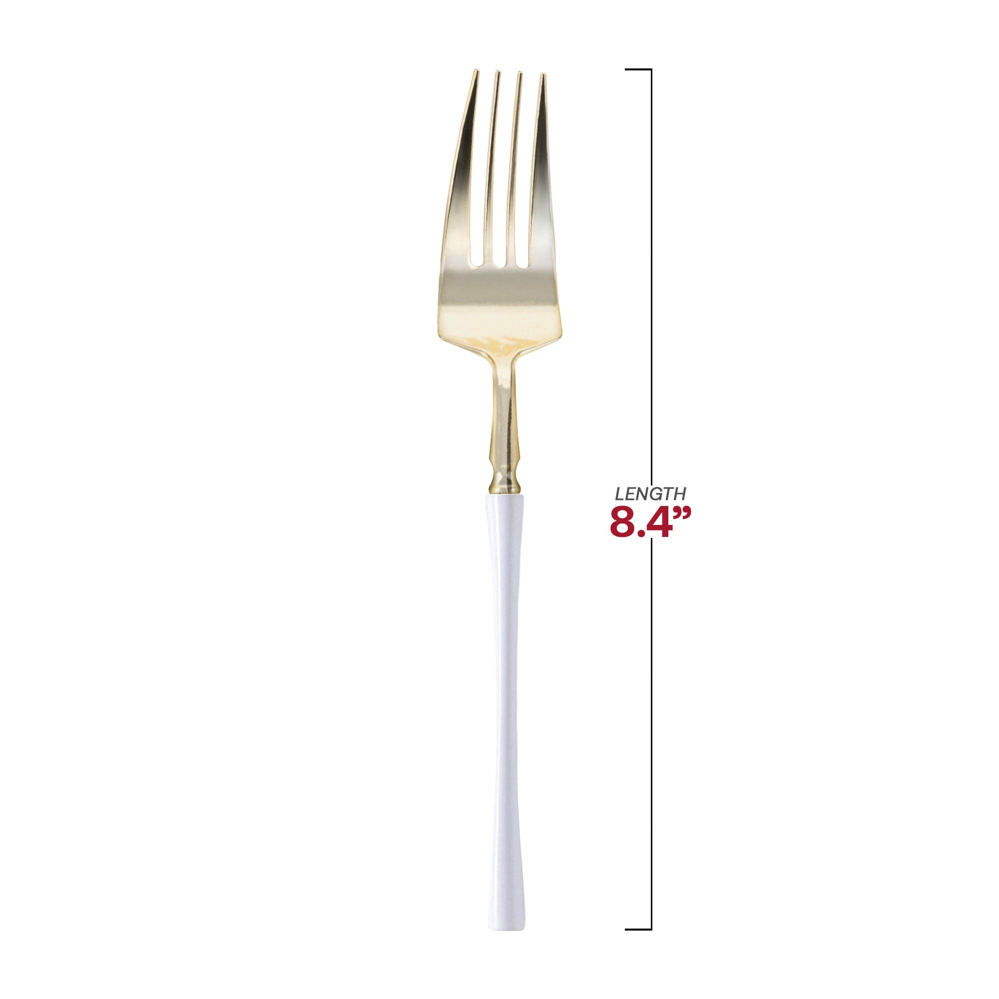 Smarty had a Party - Wholesale Disposable Servingware Set - Gold with White Handle Plastic Dinner Forks - 240 pcs2