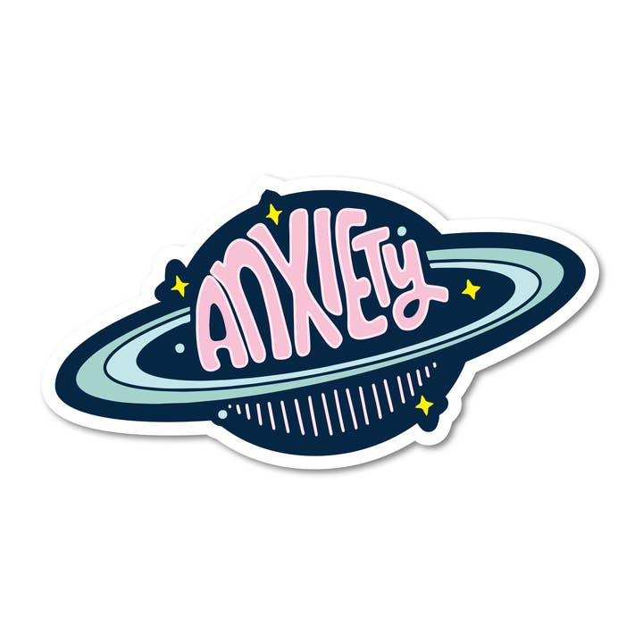 Anxiety the Size of a Planet Vinyl Sticker for wholesale by Mouthy Broad
