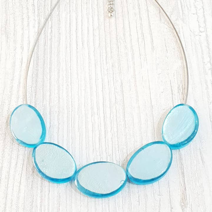 Collana corta in capiz / pendente ca. 20-35mm / BG-0710 per la vendita all'ingrosso da parte di Gloria-Maris