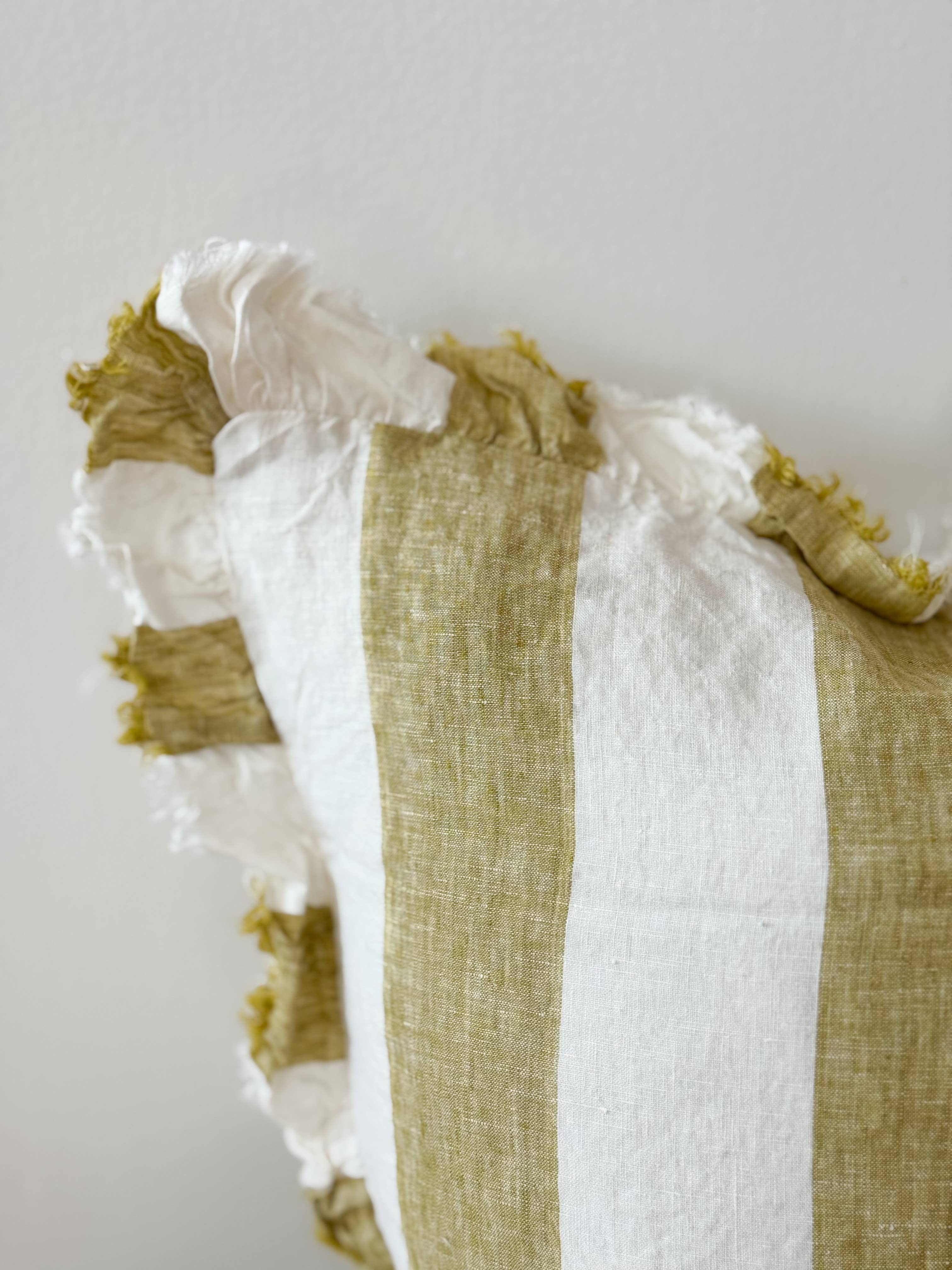 Ellenvale Trade - Wholesale Throw Pillow Cover - Hallie Light Olive Wide Stripe Cushion Cover, 45x45cm3