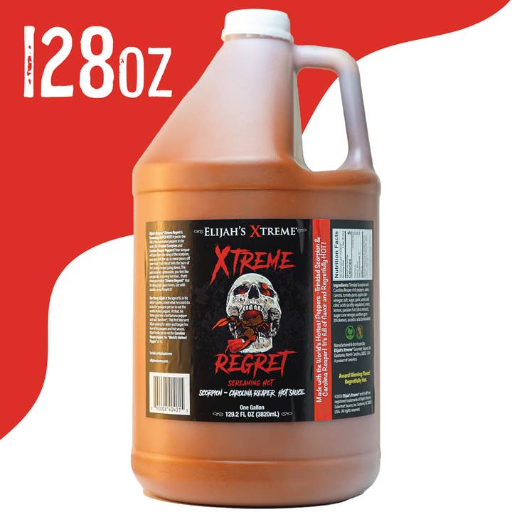Elijah's Xtreme Gourmet Sauces - Wholesale Hot Sauce - Xtreme Regret Hot Sauce Gallon (128oz)