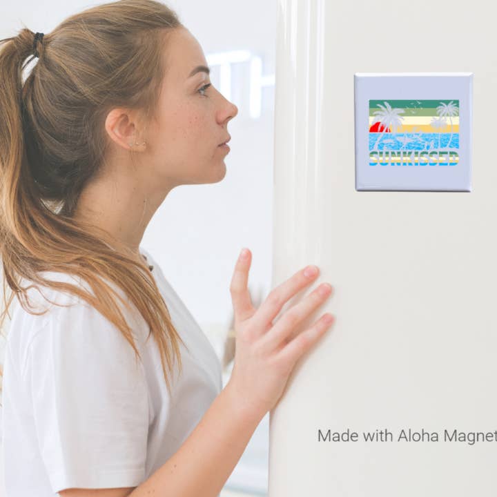 Made With Aloha Magnets,llc – wholesale Magnet – Sunkissed 2x2" Magnet-Handmade Fridge Décor2