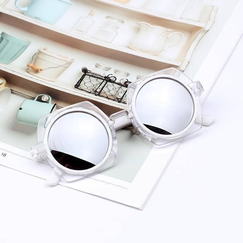 KiddieKickz – wholesale Sunglasses – kids – Children's Sunglasses New transparent frame reflective color5