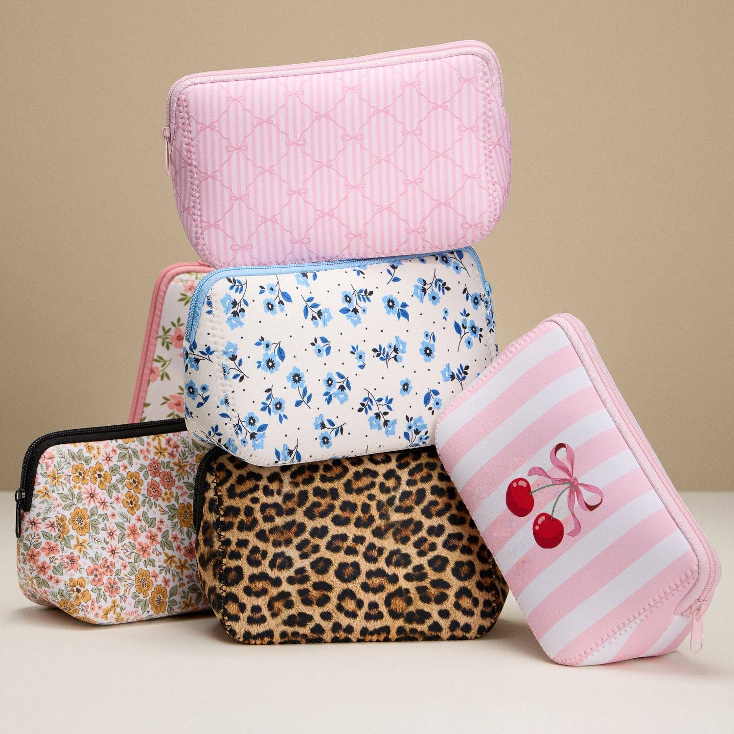 Blue Floral Travel Cosmetic Bag for wholesale on Faire2