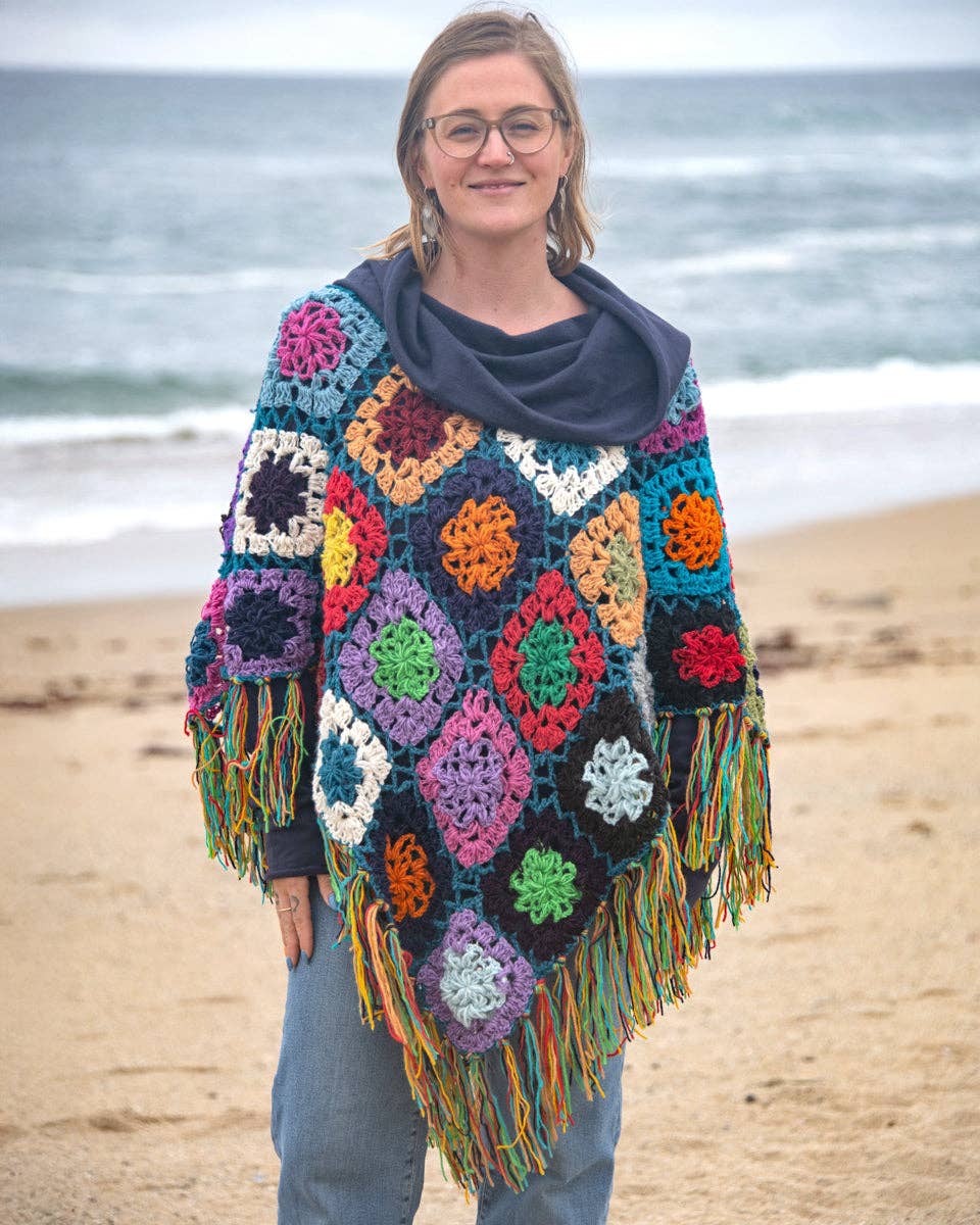 Zig Zag Asian Collection - Wholesale Poncho - Women's - Granny Square Poncho5