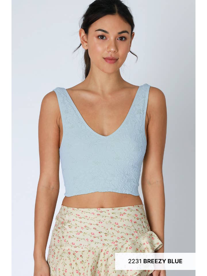 NIKIBIKI - Wholesale Tank Top - Women's - NS8309 - Lace V Neck Tank Top