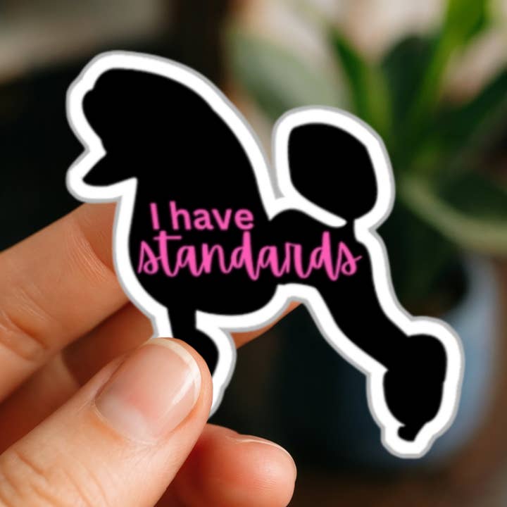 Standards Poodle Sticker for wholesale by Fur & Feathers LLC
