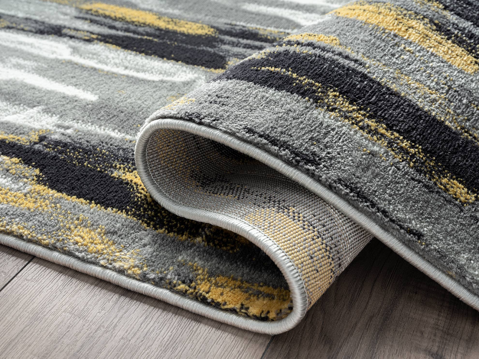 Abani Rugs - Wholesale Area Rug - Abani Porto PRT140C Contemporary Grey and Yellow Abstract4
