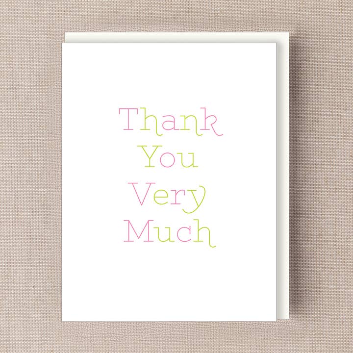 Carte de remerciement néon pour la vente par Pinecrest Printery