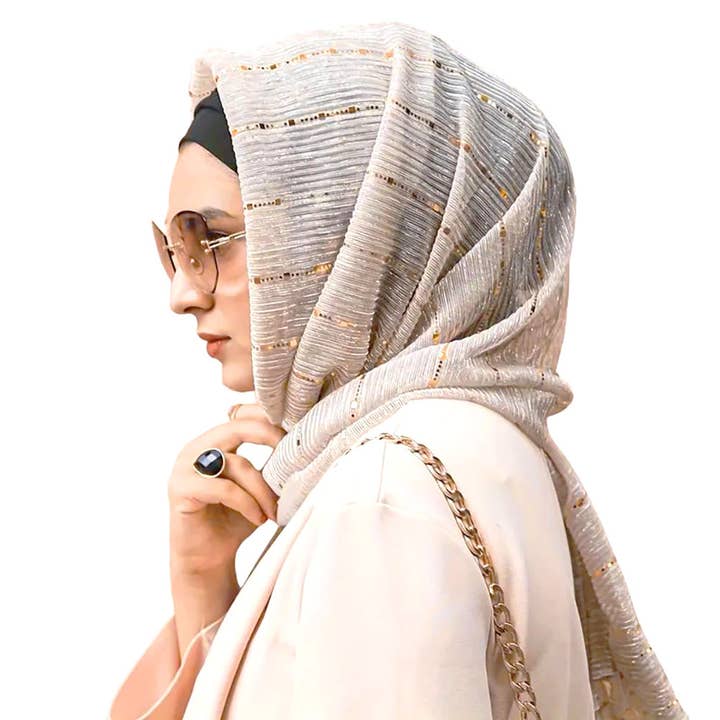 Sheer Solid Color Sparkling Metallic Line Lightweight Scarf for wholesale by Sensibling Corp.