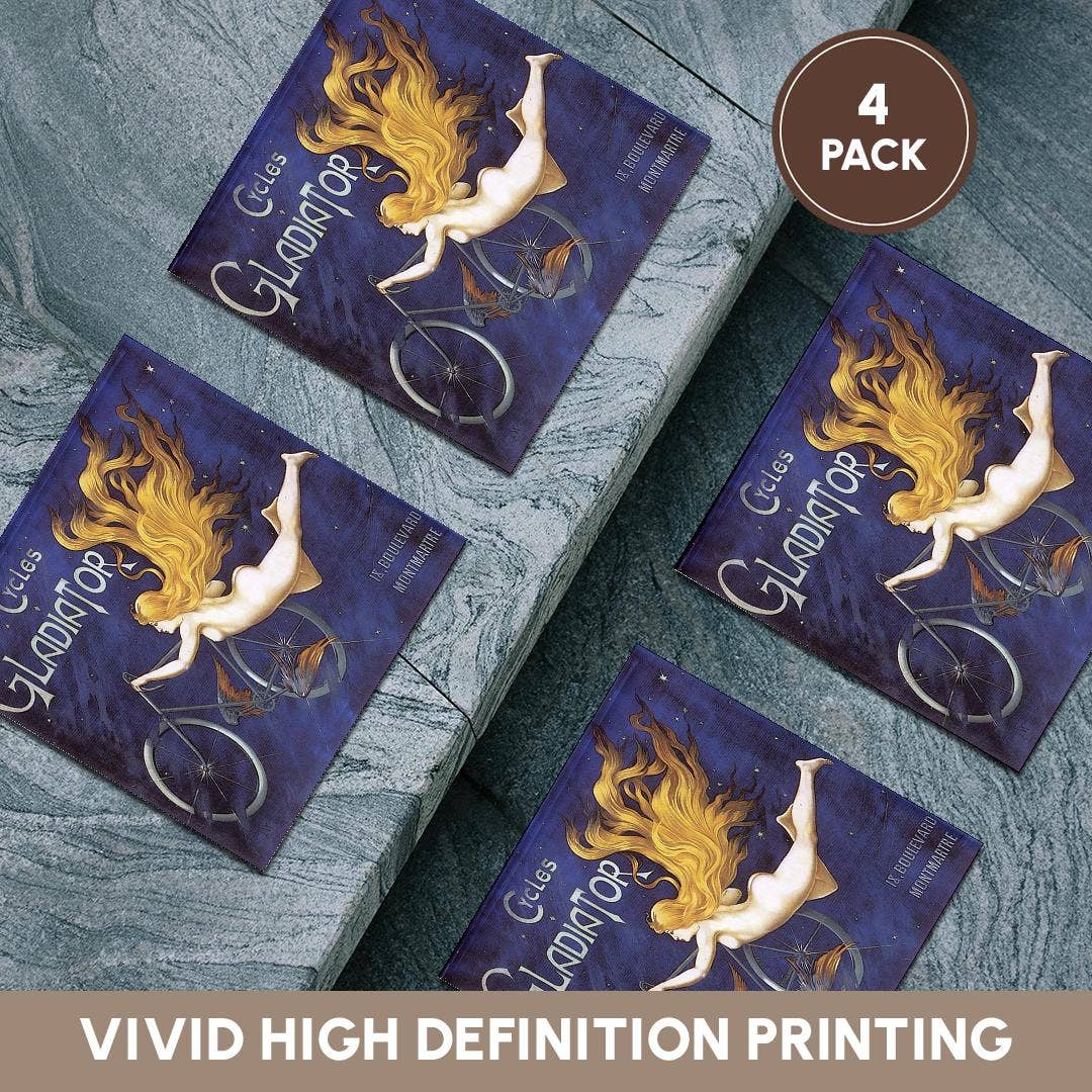 3dRose - Wholesale Coasters - 3dRose, Vintage Cycles Gladiator French Bicycle Advertising Poster, Coaster5