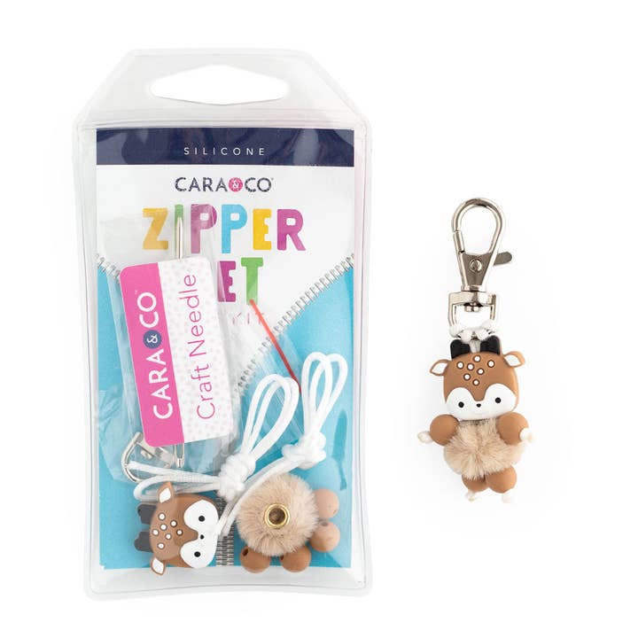 Fuzzy Fawn Zipper Pets for wholesale by Cara & Co Silicone Craft Supply