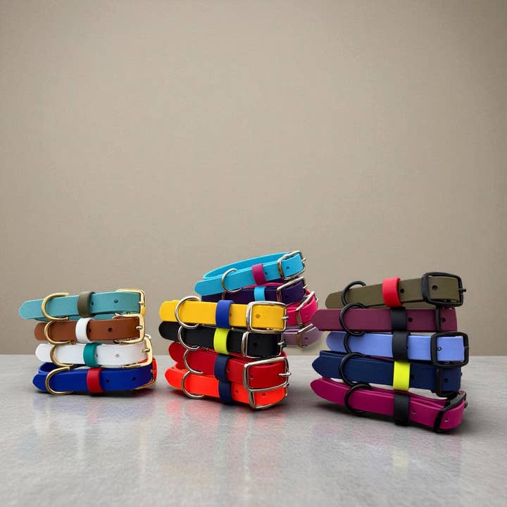 Adjustable Solid Color Biothane Collar for wholesale by Barking Fancy