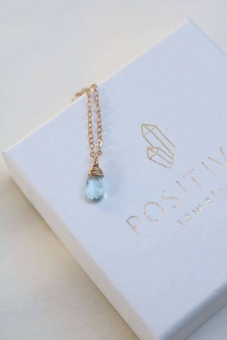 Positiva Jewelry – Großhandel Kette mit Anhänger/Charm – Silberkette mit Aquamarin Anhängern2