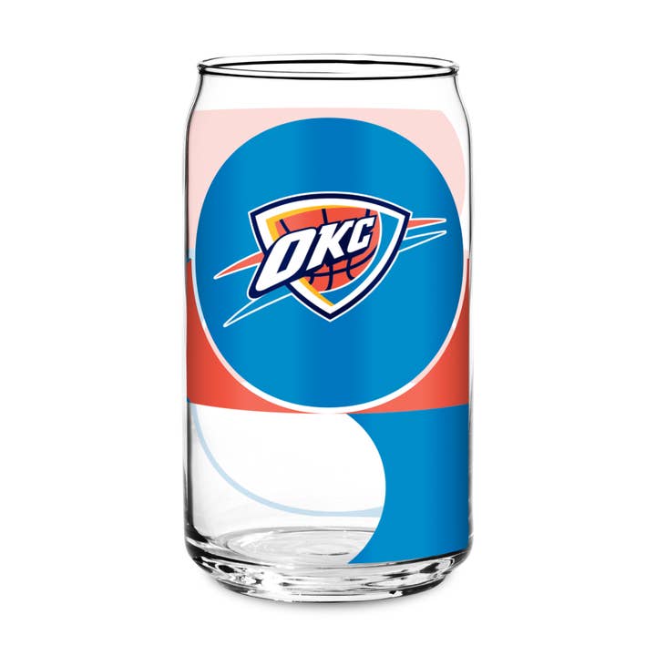 Rico Industries - Wholesale Beer Glass/Mug - NBA Basketball Oklahoma City Thunder 16-oz Can Shaped Glass