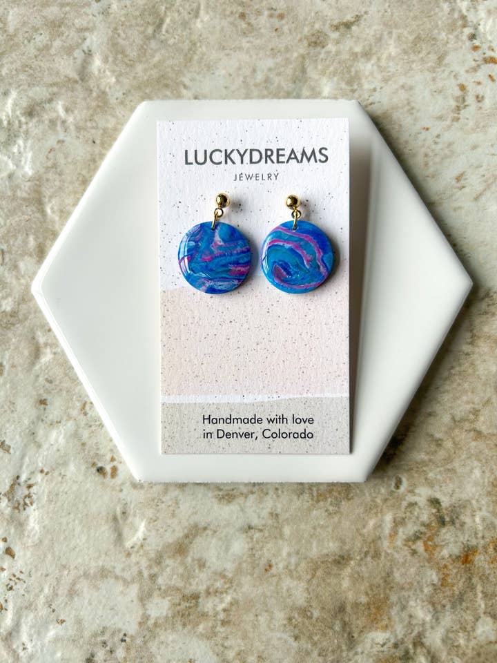 Clay Earrings- The Small Circle - Hypoallergenic- Lightweight - Handmade- Statement Jewelry 6 for wholesale by LuckyDreams