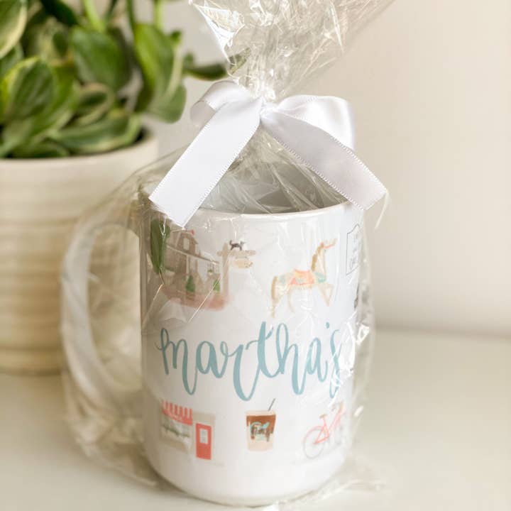 Palm Prints - Wholesale Coffee Mug - Martha's Vineyard Landmark Mug4