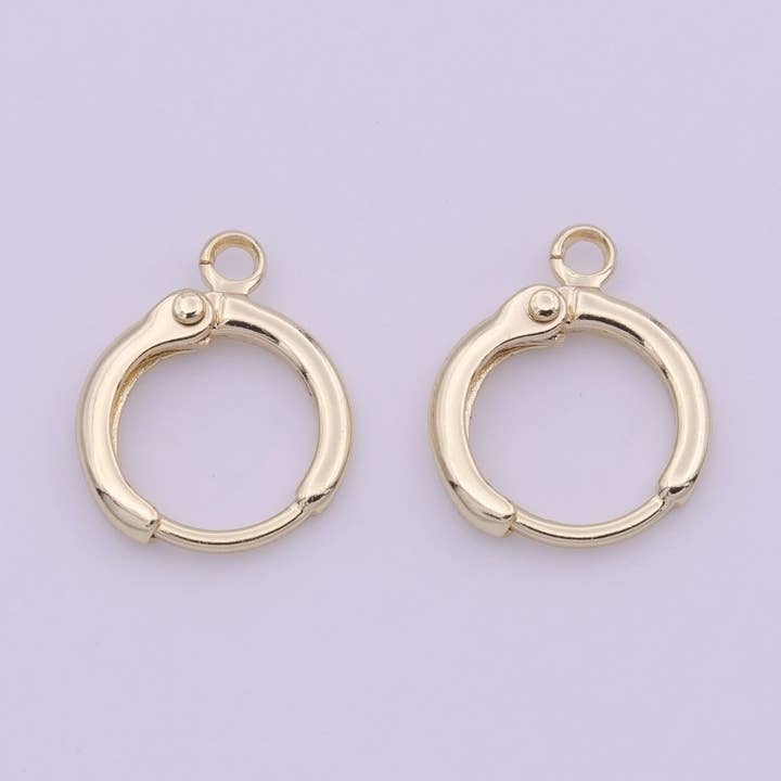 11.5mm Gold Open Loop Huggie Earring Supply | K-291 K-293 for wholesale by Aim Eternal