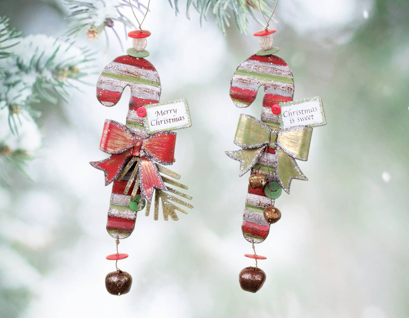 Sunset Vista Designs - Wholesale Ornament Set - Candy Cane Ornament 2 Asst1