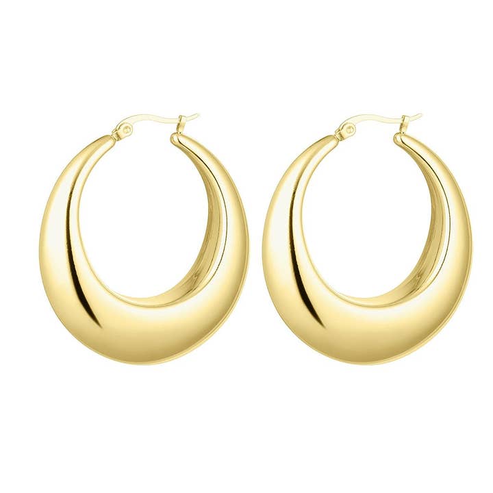 Brinco de Argola em Aço Inoxidável Redondo por atacado de SHINE BUY