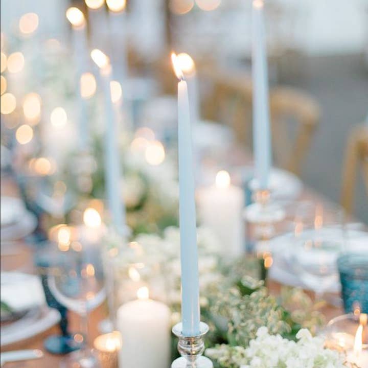 Elan Bazaar - Wholesale Tapered Candle/Candlestick - 20 Dusty Blue Taper Candles0