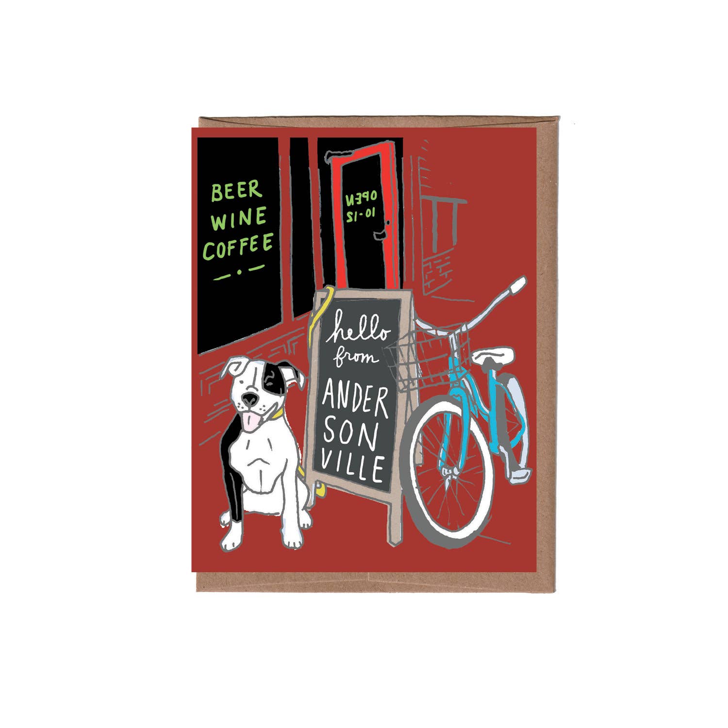 La Familia Green – wholesale Vardagliga hälsningskort – Stad/stat kafé gratulationskort10