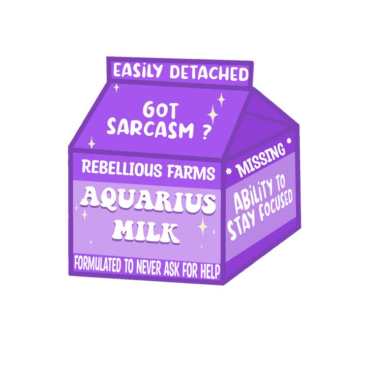 Water bottle sticker, Zodiac Sticker, Aquarius for wholesale by MJ Alleyway