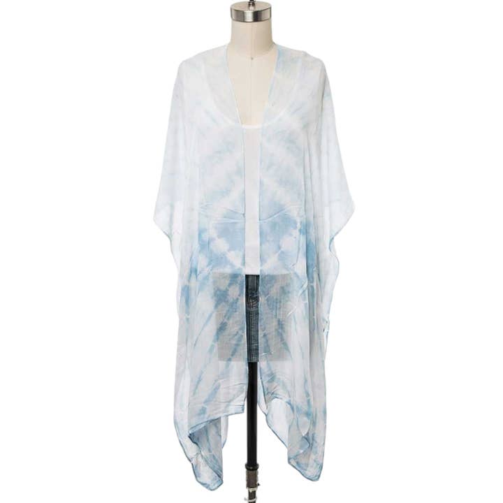 Tie Dyed Printed Feather Weight Long Kimono Cardigan for wholesale by LA Jewelry Plaza