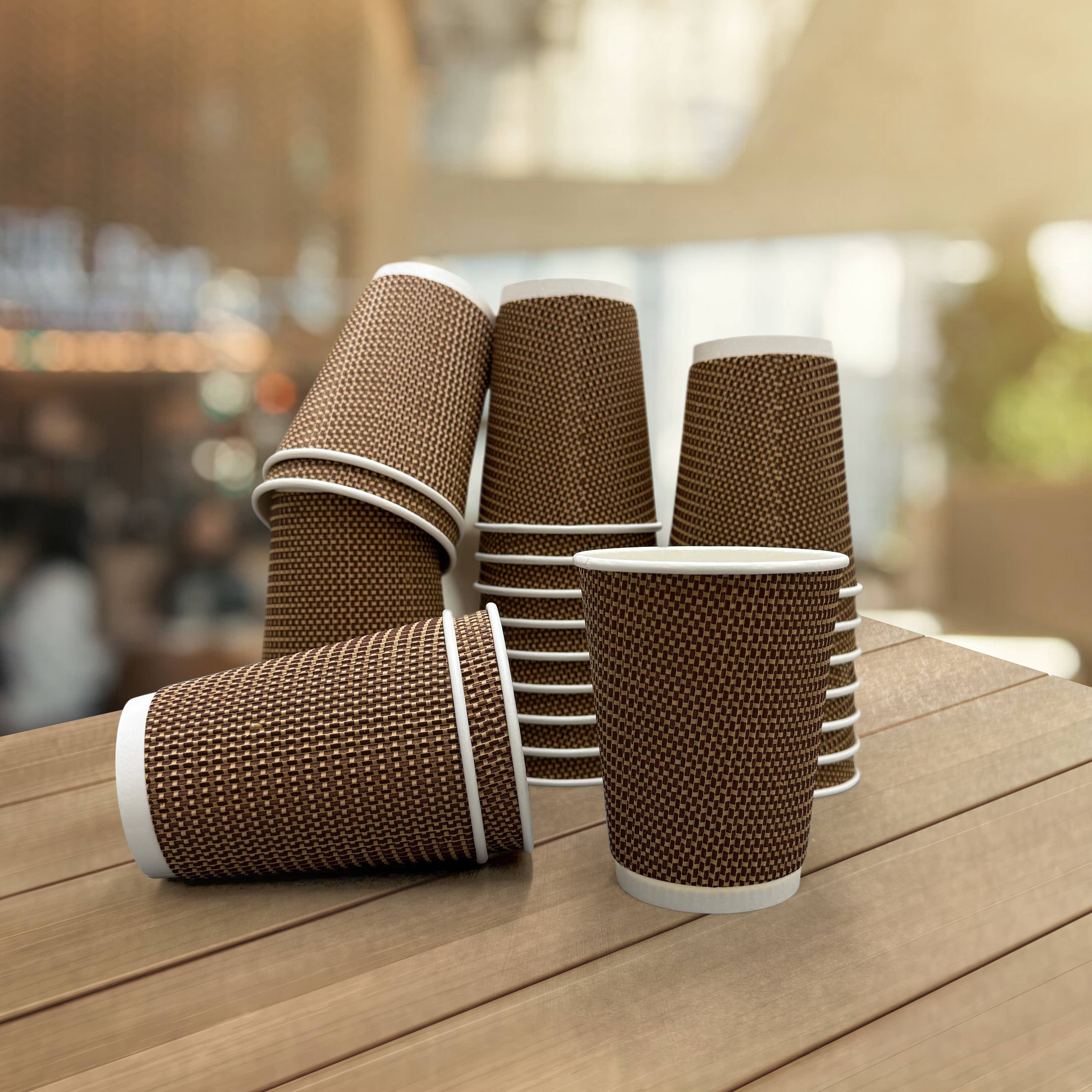 Three Leaf Products – wholesale Engångskopp – Trebladiga 12 oz. pappersmuggar för varma drycker, (Premium) 500 st.7