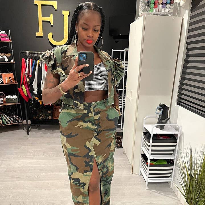 MB FASHION CAMO CROP OUTFIT TOP 9151LY for wholesale on Faire7