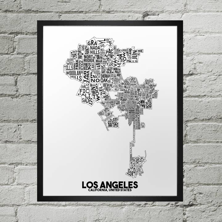 Damon D Chan – Großhandel Karten – Typografischer Kartendruck der kalifornischen Nachbarschaft0