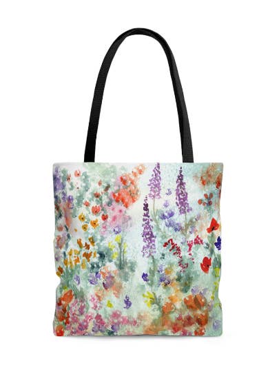 Wildflower tote bag for mom, plant mom gift, reusable bag for wholesale by Lone Fir Artisans