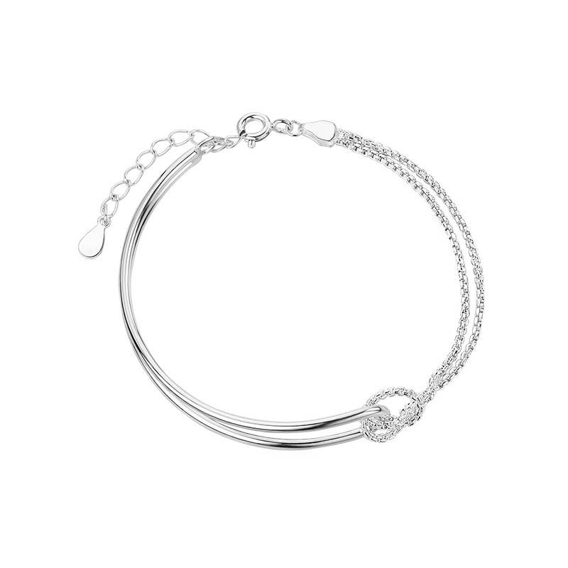 Gemscape UK - Wholesale Charm/Dangle Bracelet - Sterling Silver Half and Half Bracelet - Heart2
