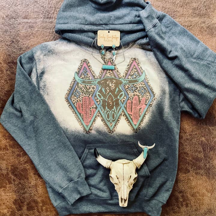 Ranchy Roan Boutique - Wholesale Hoodie - Women's - Neon Bull Western Hoodie2