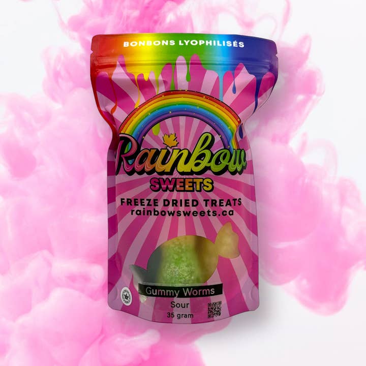 Freeze Dried Sour Gummy Worms for wholesale by Rainbow Sweets
